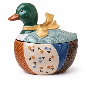 Patchwork Storybook Duck Cookie Jar